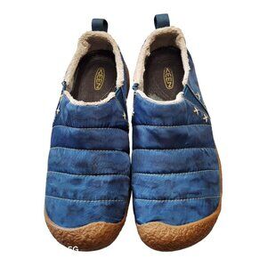 Keen Womens Slip-On Quilted Shoes Size 9.5 Blue Faux Fur Lining Rubber Sole Wint